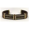 Image 1 : Leather Silver and Copper Cuff Bracelet