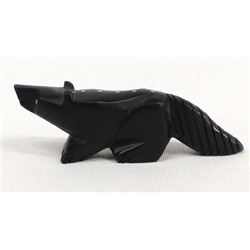 Zuni Carved Jet Bushy Tail Fetish