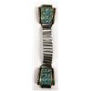 Image 1 : Navajo Sterling Chip Inlay Turquoise Watch Band