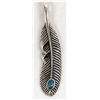 Image 1 : Sterling Silver & Turquoise Feather Pendant