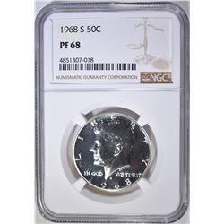 1968-S KENNEDY HALF DOLLAR NGC PF 68