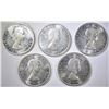 Image 2 : 5-BU 1962 CANADIAN SILVER DOLLARS