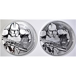 2-2019 NIUE 1oz SILVER CLONE TROOPER COINS