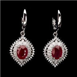 Natural Top Blood Red Ruby Earrings