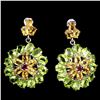 Image 1 : Natural Rich Green Peridot Citrine Ruby Earrings