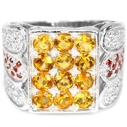 NATURAL AAA ORANGISH YELLOW CITRINE Ring