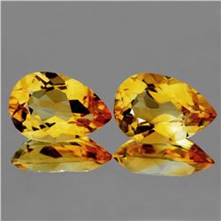 Natural GOLDEN YELLOW CITRINE Pair 12x8 MM