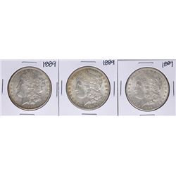 Lot of (3) 1889 $1 Morgan Silver Dollar Coins