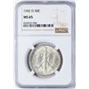 Image 1 : 1942-D Walking Liberty Half Dollar Coin NGC MS65