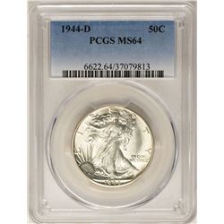 1944-D Walking Liberty Half Dollar Coin PCGS MS64