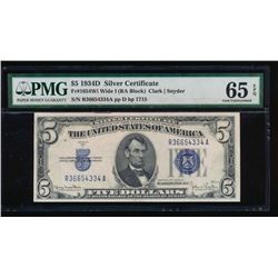 1934D $5 Silver Certificate PMG 65EPQ