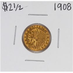 1908 $2 1/2 Indian Head Quarter Eagle Gold Coin