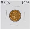 Image 1 : 1908 $2 1/2 Indian Head Quarter Eagle Gold Coin