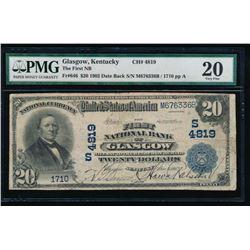 1902 $20 Glasgow National Bank Note PMG 20