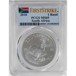 2018 South Africa Krugerrand Silver Coin PCGS MS69 First Issue