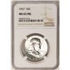 Image 1 : 1957 Franklin Half Dollar Coin NGC MS65FBL