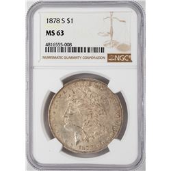 1878-S $1 Morgan Silver Dollar Coin NGC MS63