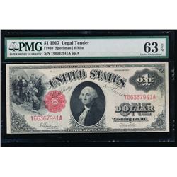 1917 $1 Legal Tender Note PMG 63EPQ