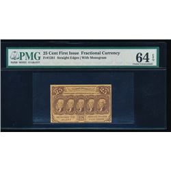 25 Cent First Issue Fractional Note PMG 64EPQ