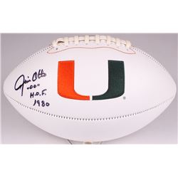 Jim Otto Signed Miami Hurricanes Logo Football Inscribed "H.O.F. 1980" (Radtke COA)