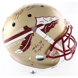 Kelvin Benjamin Signed Florida State Seminoles 2013 BCS Championship Logo Full-Size Authentic On-Fie