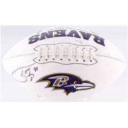 Tony Siragusa Signed Ravens Logo Football (JSA COA)