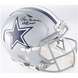 Roger Staubach Signed Dallas Cowboys Cowboys Full-Size Authentic On-Field Speed Helmet Inscribed "SB