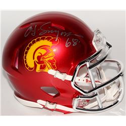 O.J. Simpson Signed USC Trojans Speed Chrome Mini Helmet Inscribed "68" (JSA COA)