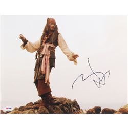 Johnny Depp Signed "Pirates of the Caribbean" 11x14 Photo (PSA Hologram)