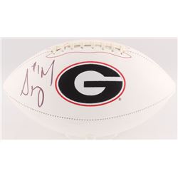 Sony Michel Signed Georgia Bulldogs Logo Football (Radtke COA)