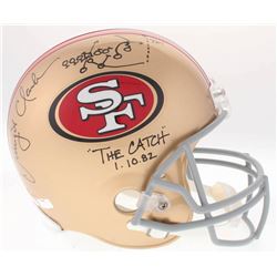 Dwight Clark Signed 49ers Full-Size Helmet Inscribed "The Catch 1.10.82" with Hand-Drawn Play (Radtk