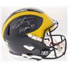 Image 1 : Charles Woodson  Desmond Howard Signed Michigan Wolverines Full-Size Speed Helmet Inscribed "Heisman