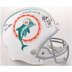 Dan Marino, Mark Clayton  Mark "Super" Duper Signed Dolphins Full-Size Throwback Helmet (Radtke COA)