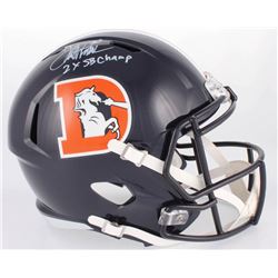 Terrell Davis Signed Broncos Full-Size Speed Color Rush Helmet Inscribed "2X SB Champ" (Radtke COA)