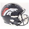 Image 1 : Terrell Davis Signed Broncos Full-Size Speed Helmet Inscribed "SB XXXII MVP", "Bronco 4 Life"  "HOF 