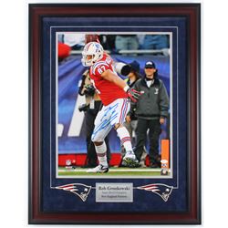 Rob Gronkowski Signed Patriots 23.5x30.25 Custom Framed Photo Display (JSA COA)