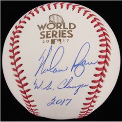 Nolan Ryan Signed 2017 World Series OML Baseball Inscribed "W.S. Champs 2017" (JSA COA  Ryan Hologra