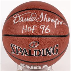 David Thompson Signed NBA Basketball Inscribed "HOF 96" (PSA COA)