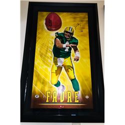 Brett Favre Signed Packers "Breaking Through" 27.5x43.5 Custom Framed Limited Edition Photo Display 