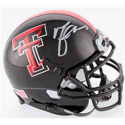 Michael Crabtree Signed Texas Tech Red Raiders Mini-Helmet (JSA COA)