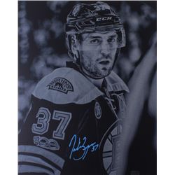 Patrice Bergeron Signed Boston Bruin 20x24 Metal Photo Cut Display (Bergeron Hologram)