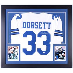 Tony Dorsett Signed 31x35 Custom Framed Jersey (JSA COA)