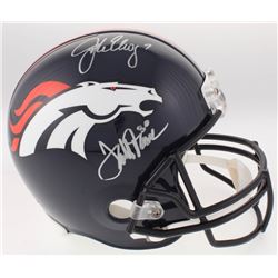 John Elway  Terrell Davis Signed Denver Broncos Full-Size Helmet (Radtke COA  Elway Hologram)
