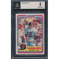 1984 Topps USFL #36 Jim Kelly RC (BGS 8)
