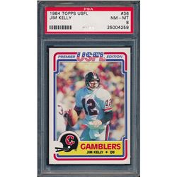 1984 Topps USFL #36 Jim Kelly RC (PSA 8)