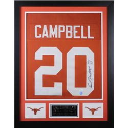 Earl Campbell Signed 24x30 Custom Framed Jersey Inscribed "HT 77" (JSA COA)