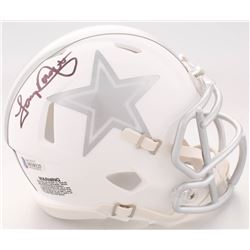 Tony Dorsett Signed Dallas Cowboys White ICE Speed Mini Helmet (Beckett COA)