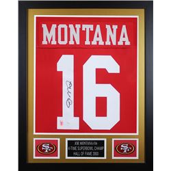Joe Montana Signed 24x30 Custom Framed Jersey (JSA COA  Montana Hologram)