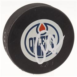 Connor McDavid Signed Edmonton Oilers Logo Hockey Puck (JSA COA)