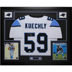 Luke Kuechly Signed 35x43 Custom Framed Jersey (JSA COA)